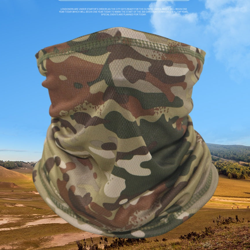 Outdoor Tactical Sun Protection Camouflage Mesh Face Mask Scarf