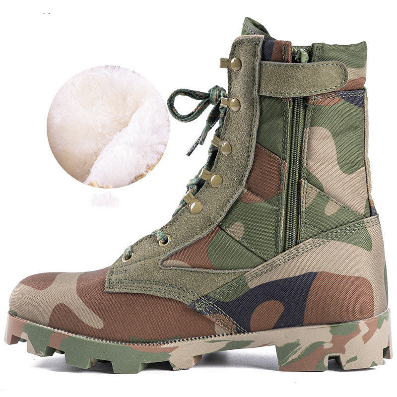 Spring High Top Breathable Zipper Combat Boots Outdoor Tactical Shoes