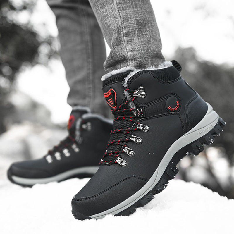 Winter Snow Boots Men Warm Plush Ankle Hiking Boots