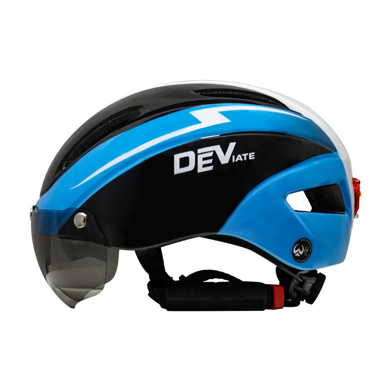 Cycling Helmet With Goggles And Taillight