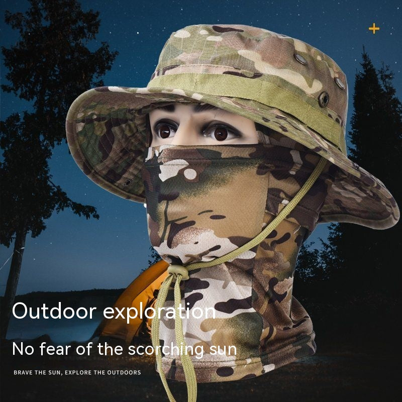 Men’s Outdoor Boonie Hat Sun Mask For Camping Cycling Fishing