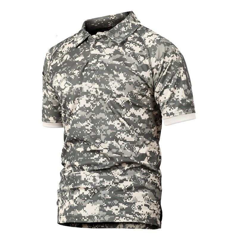 Tactical Camouflage Lapel T-shirt Outdoor