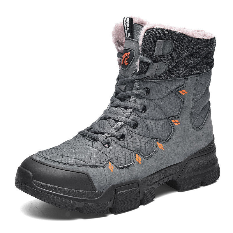Men’s High Top Cotton Snow Boots Warm Velvet Thick Sole