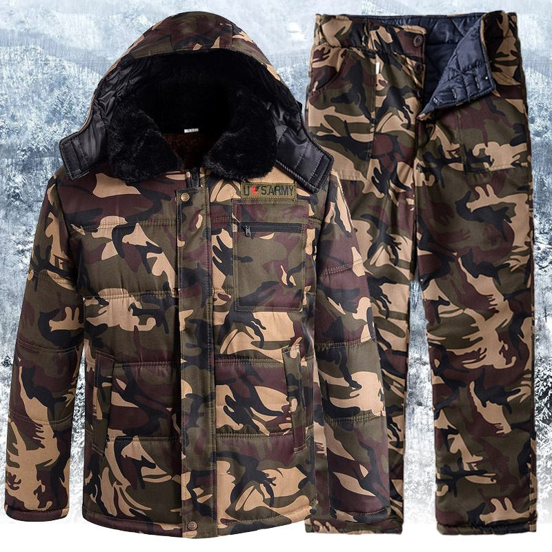 Men’s Winter Camouflage Fleece Lined Thick Cotton Padded Jacket