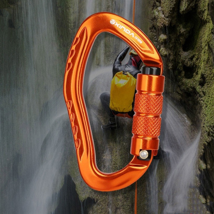 Locking Button Carabiner Hook Rock Climbing Equipment