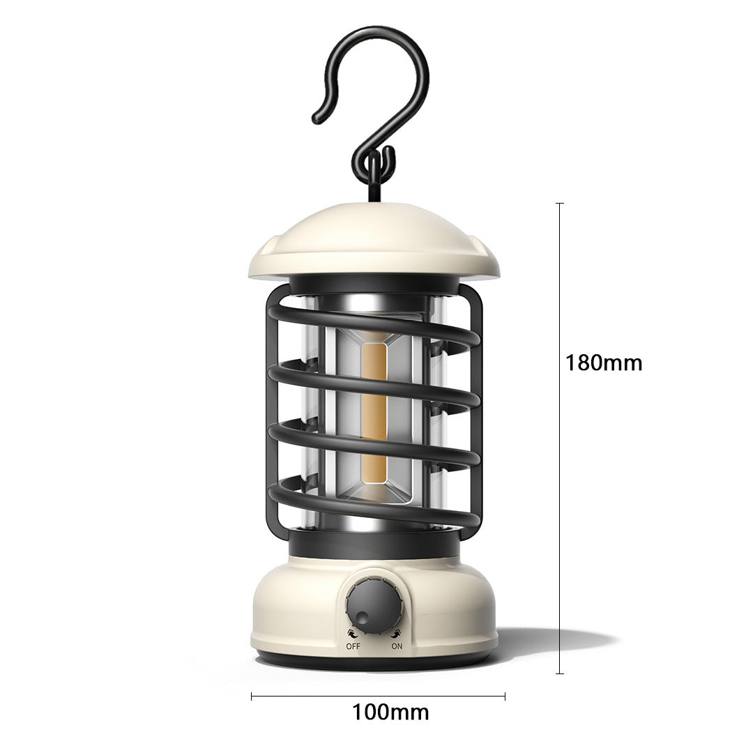 Outdoor Camping COB Lantern Portable Tent Retro Barn Light