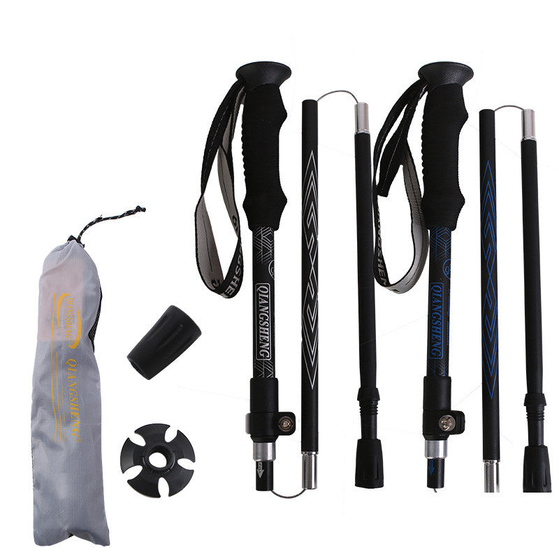 Outdoor Folding Five-section Straight Trekking Pole