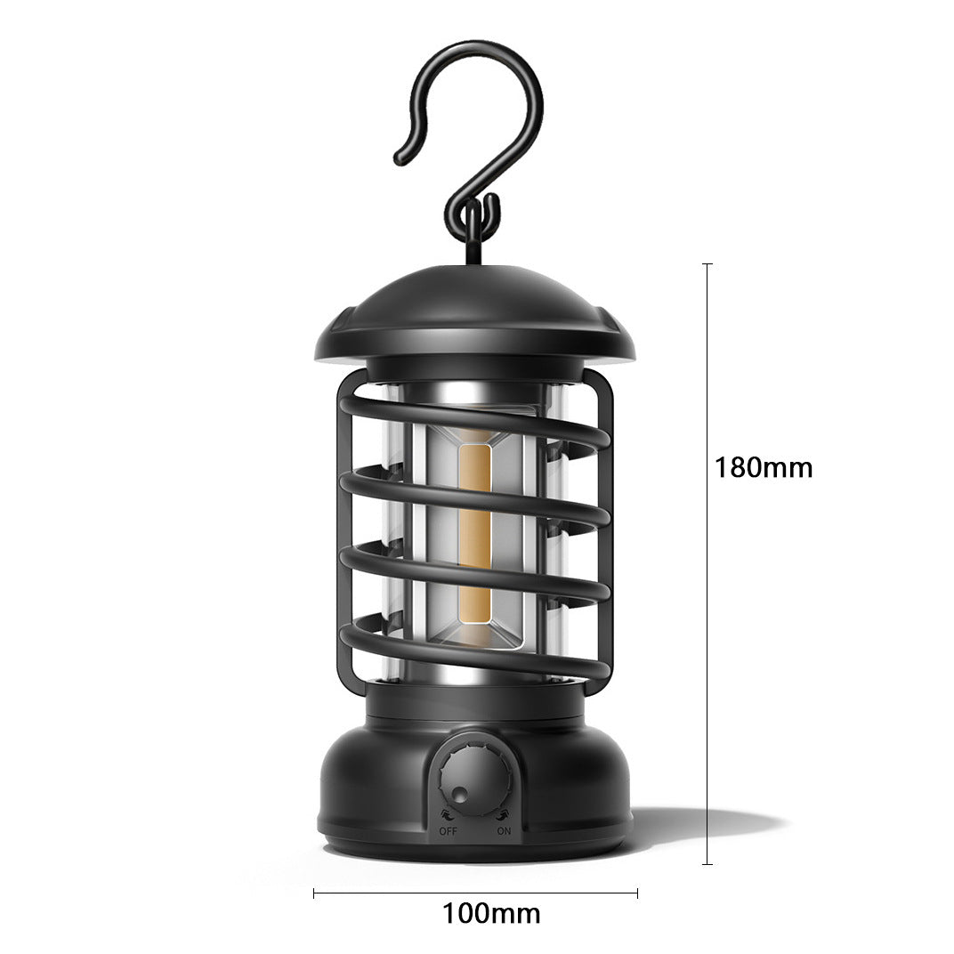 Outdoor Camping COB Lantern Portable Tent Retro Barn Light