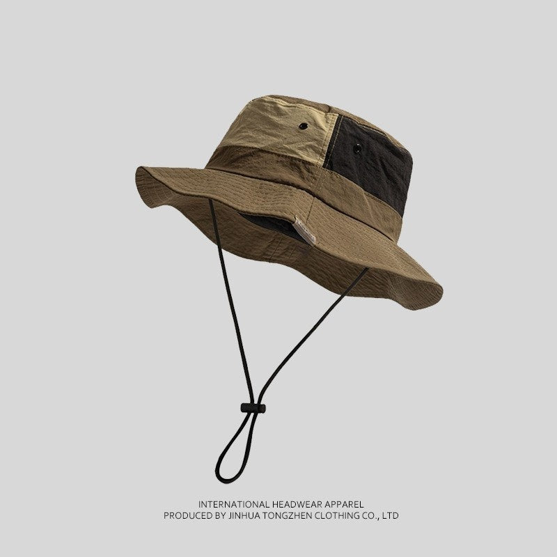 Unisex Colorblock Bucket Hat Outdoor Hiking Camping Hat