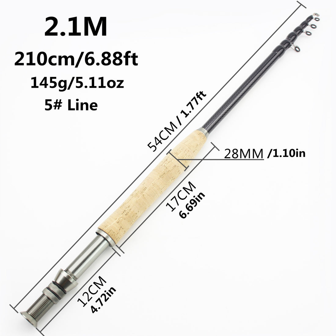 Carbon Fly Fishing Rod With Wooden Handle
