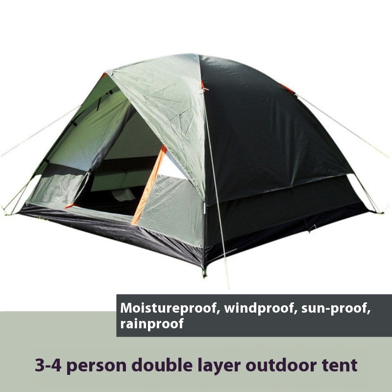 Waterproof Double-Layer Camping Tent For Family Travel