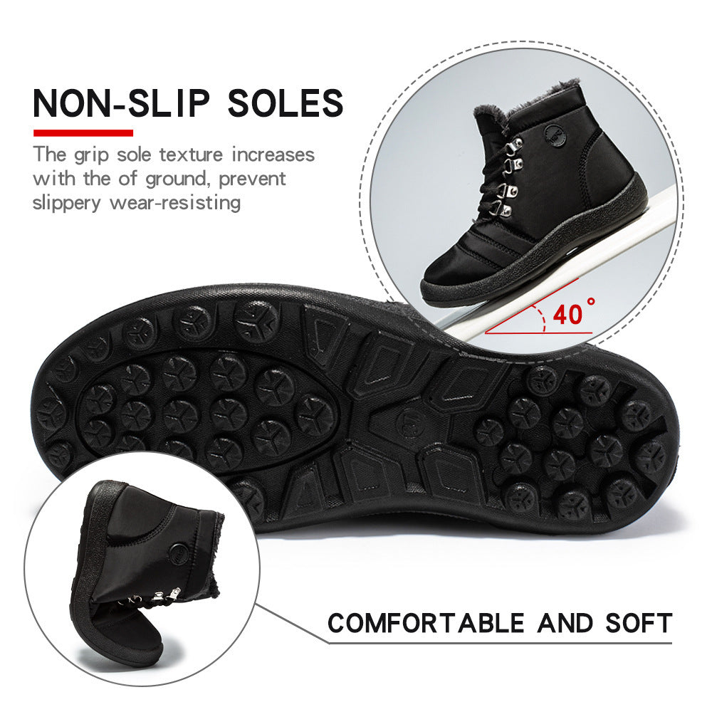 Hiking Shoes Warm Women's Snow Boots Lace-up Waterproof