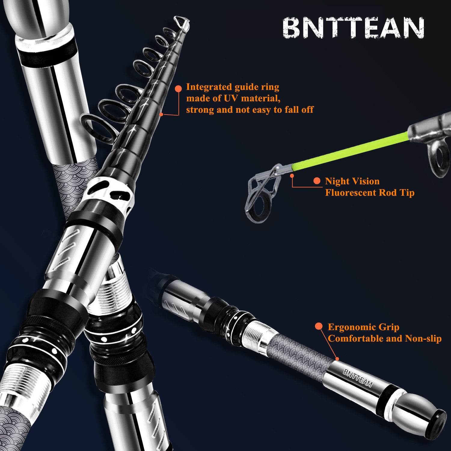 Bntteam Carbon Telescopic Fishing Rod And Spinning Reel Combo