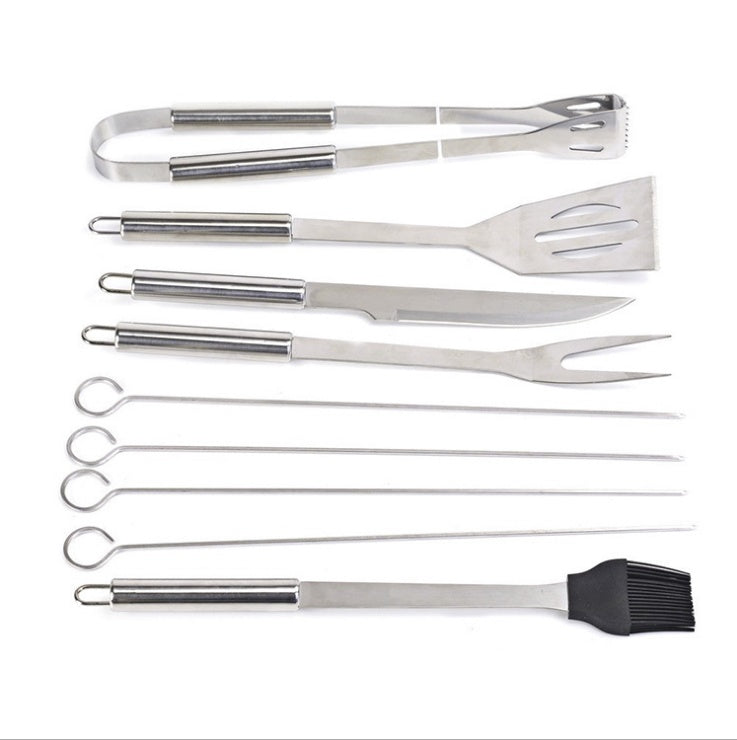 10 Piece Outdoor BBQ Grill Tool Set