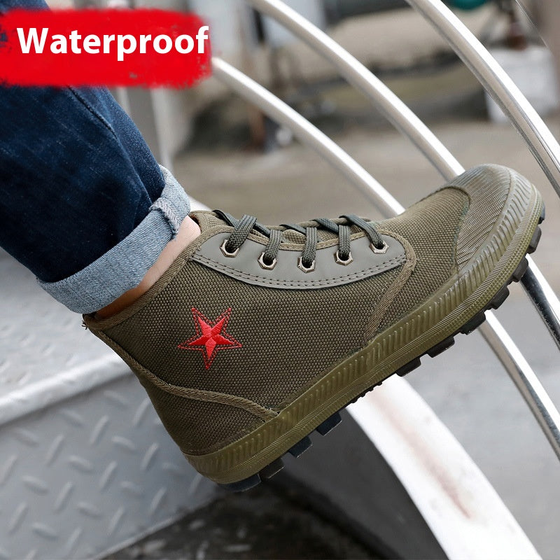 Men's High-top Waterproof Wear-resistant Camouflage Protective Shoes