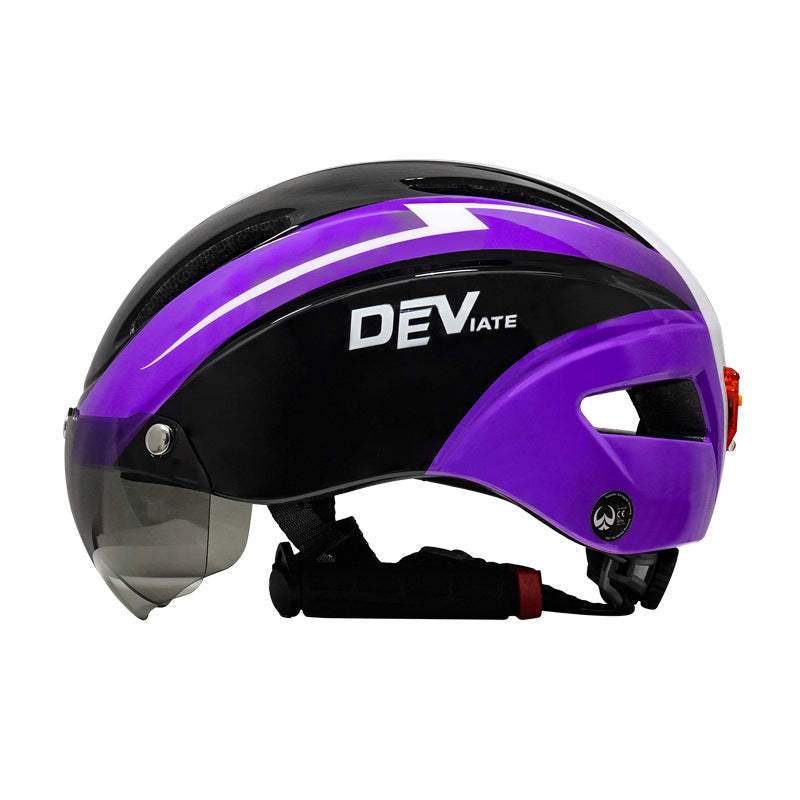 Cycling Helmet With Goggles And Taillight
