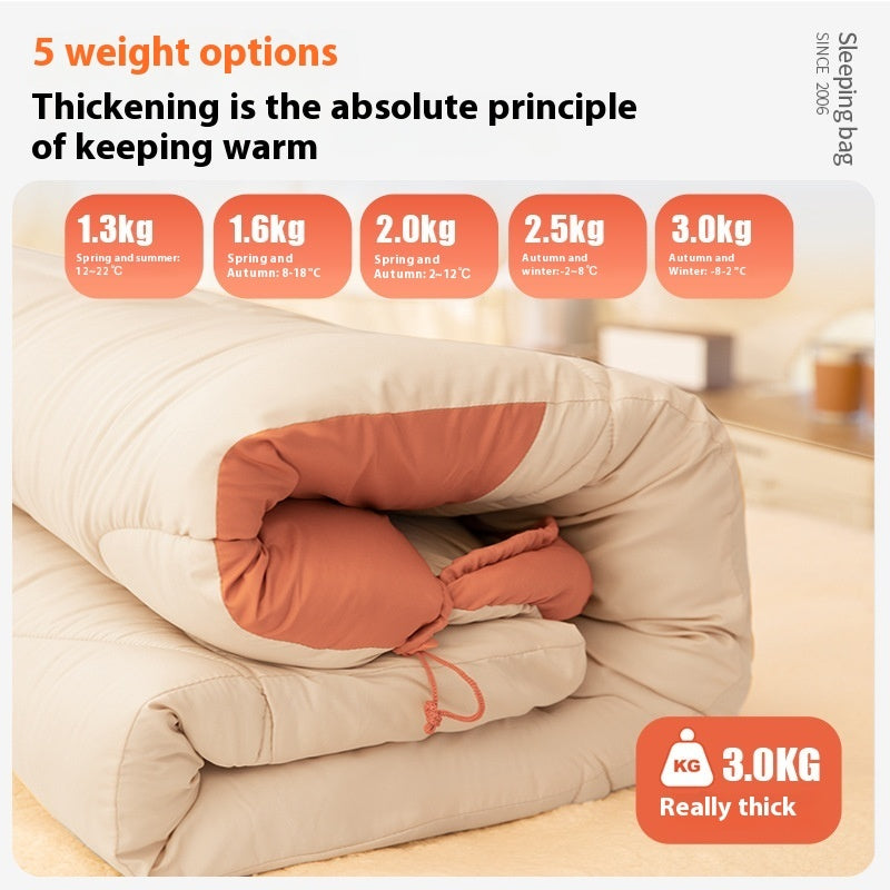 Outdoor Camping Travel Thickened Cold Protection Warm Sleeping Bag