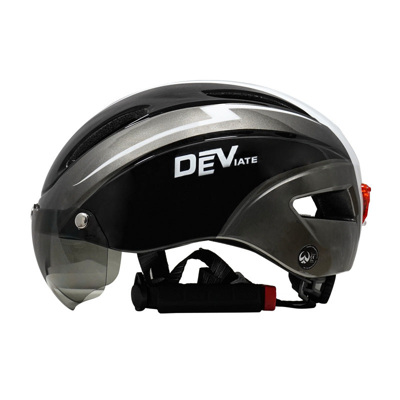 Cycling Helmet With Goggles And Taillight