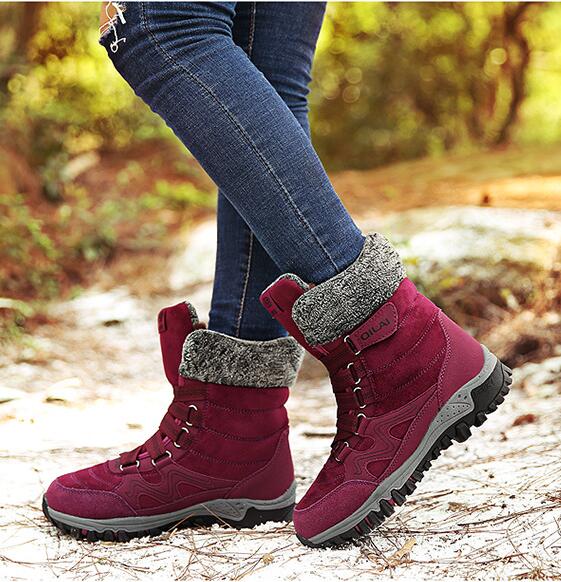 Women’s Winter Outdoor Snow Boots Warm Velvet Lined Hiking Shoes