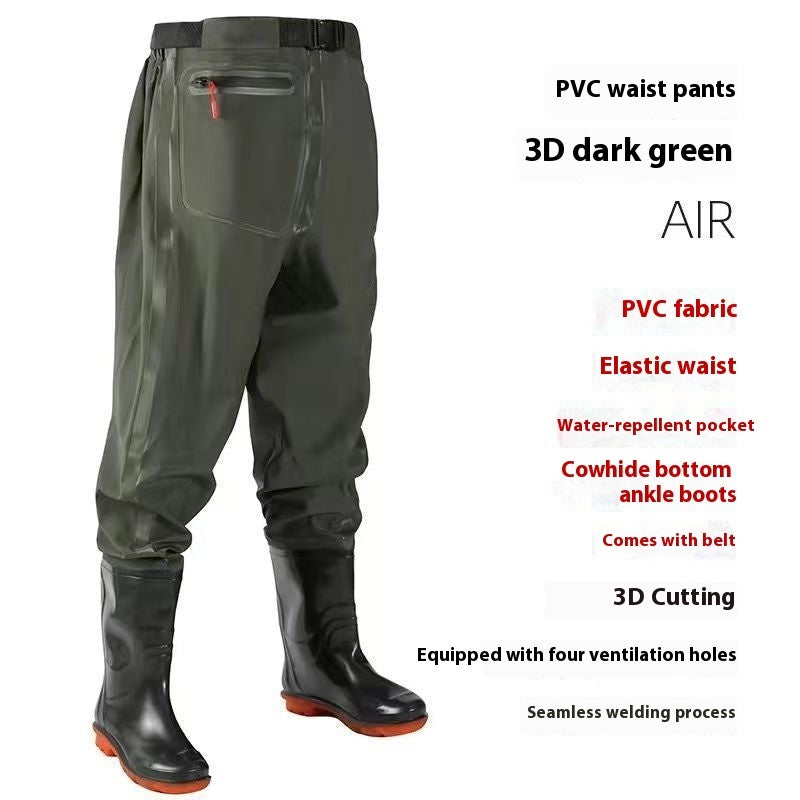 Q3Y Waders One-piece Belt Rain Boots