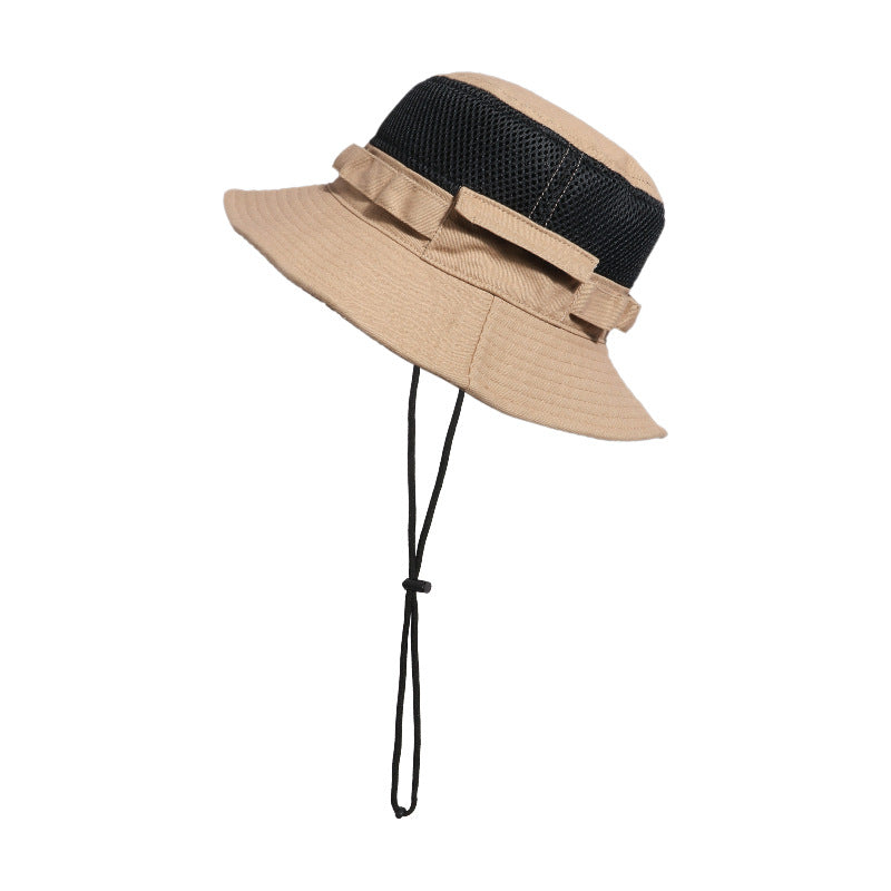Men's Folding Travel Camping Sunscreen Drawstring Hat