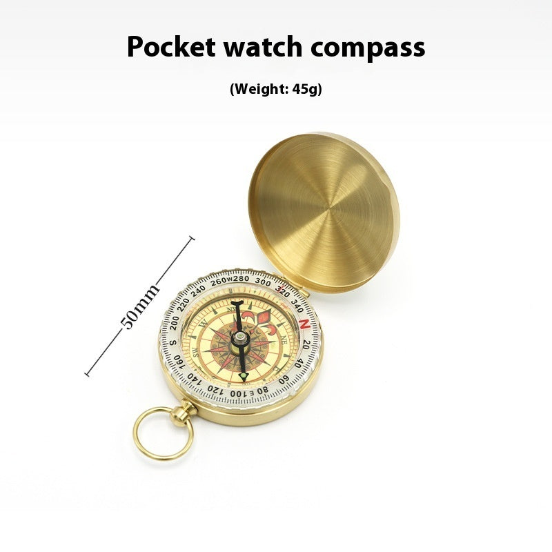 Brass G50 Vintage Pocket Compass Luminous Flip Lid