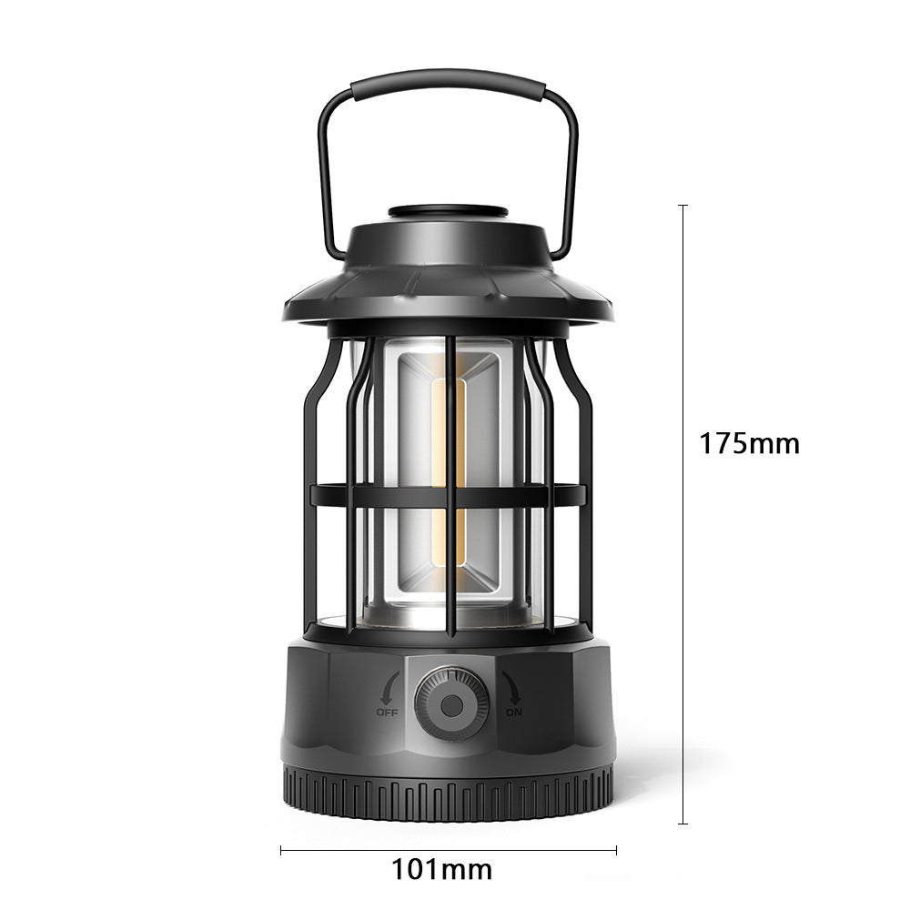 Outdoor Camping COB Lantern Portable Tent Retro Barn Light