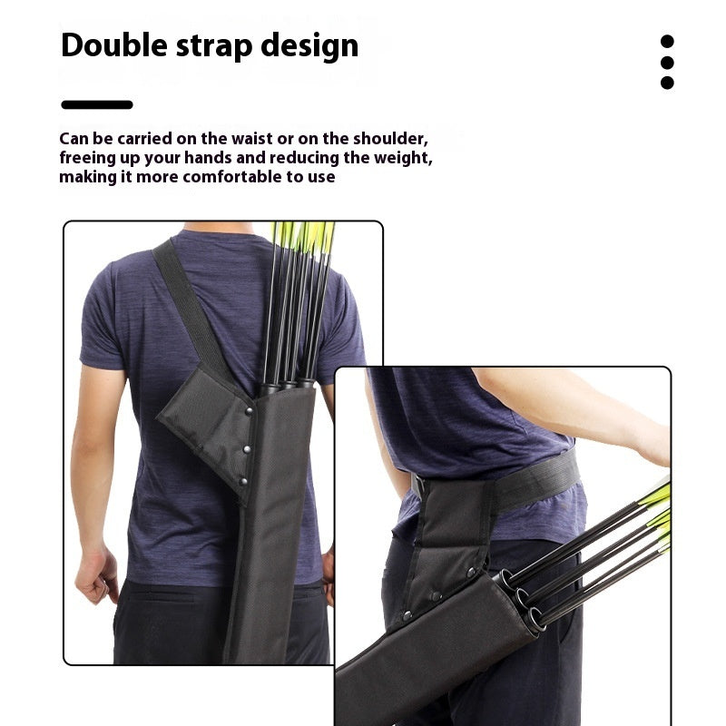 Double Strap Arrow Pot Three Tube Quiver Waist Cross