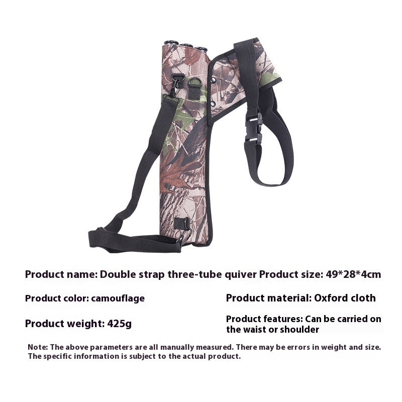 Double Strap Arrow Pot Three Tube Quiver Waist Cross
