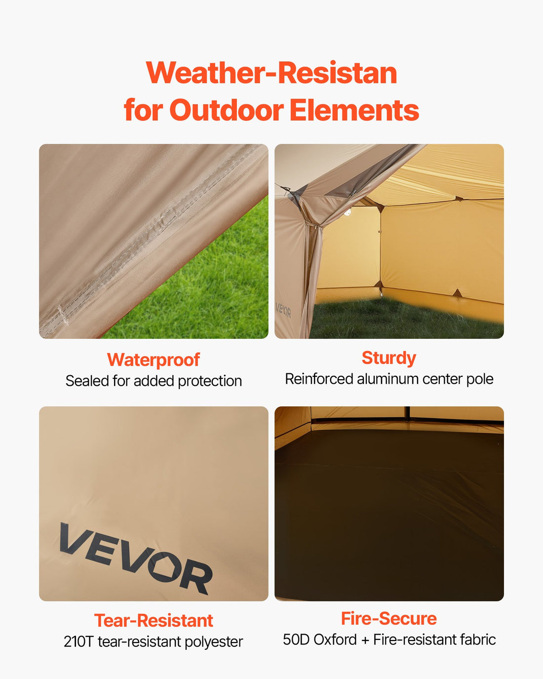 Lightweight Waterproof Cabin Hot Tent 2 Person Stove Jack