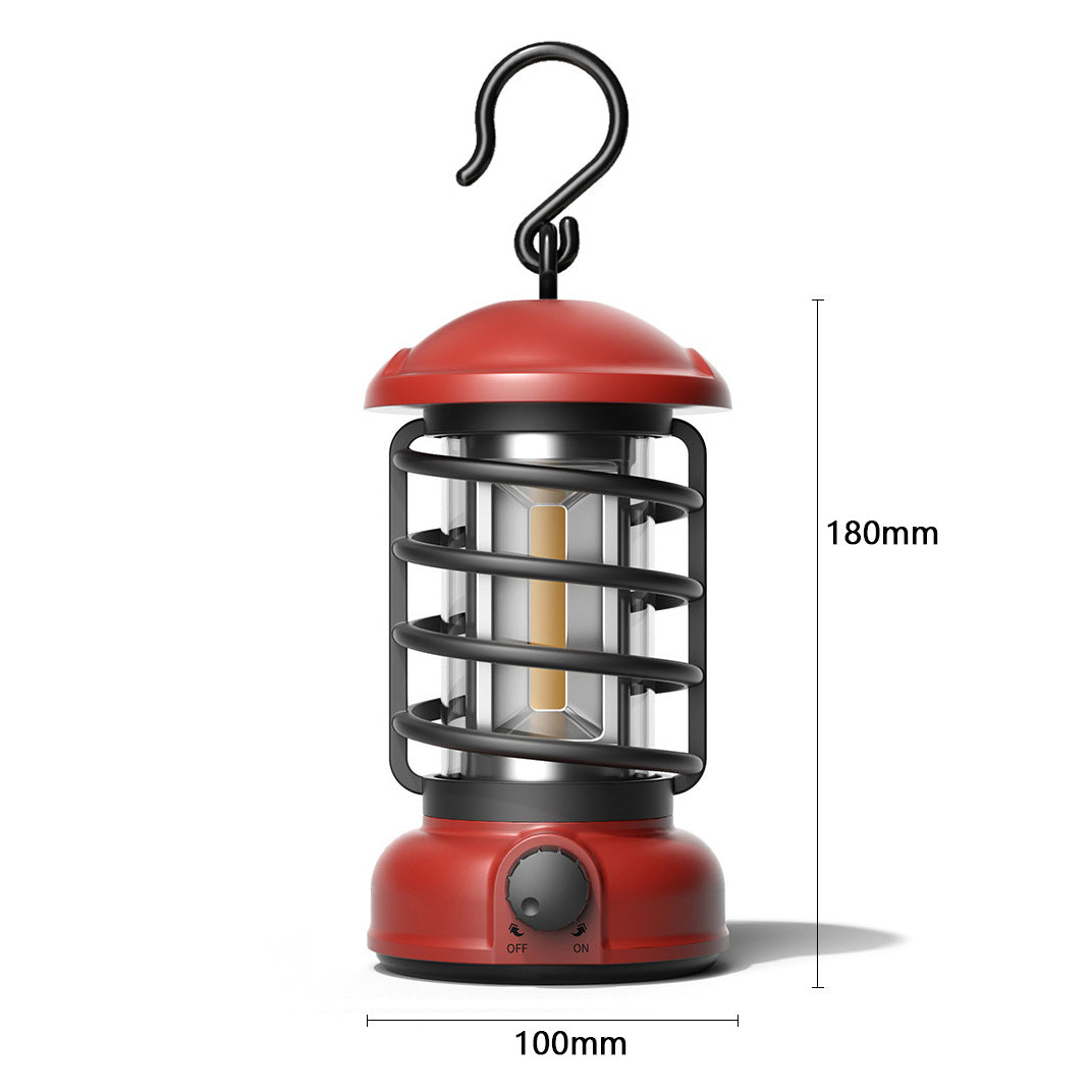 Outdoor Camping COB Lantern Portable Tent Retro Barn Light