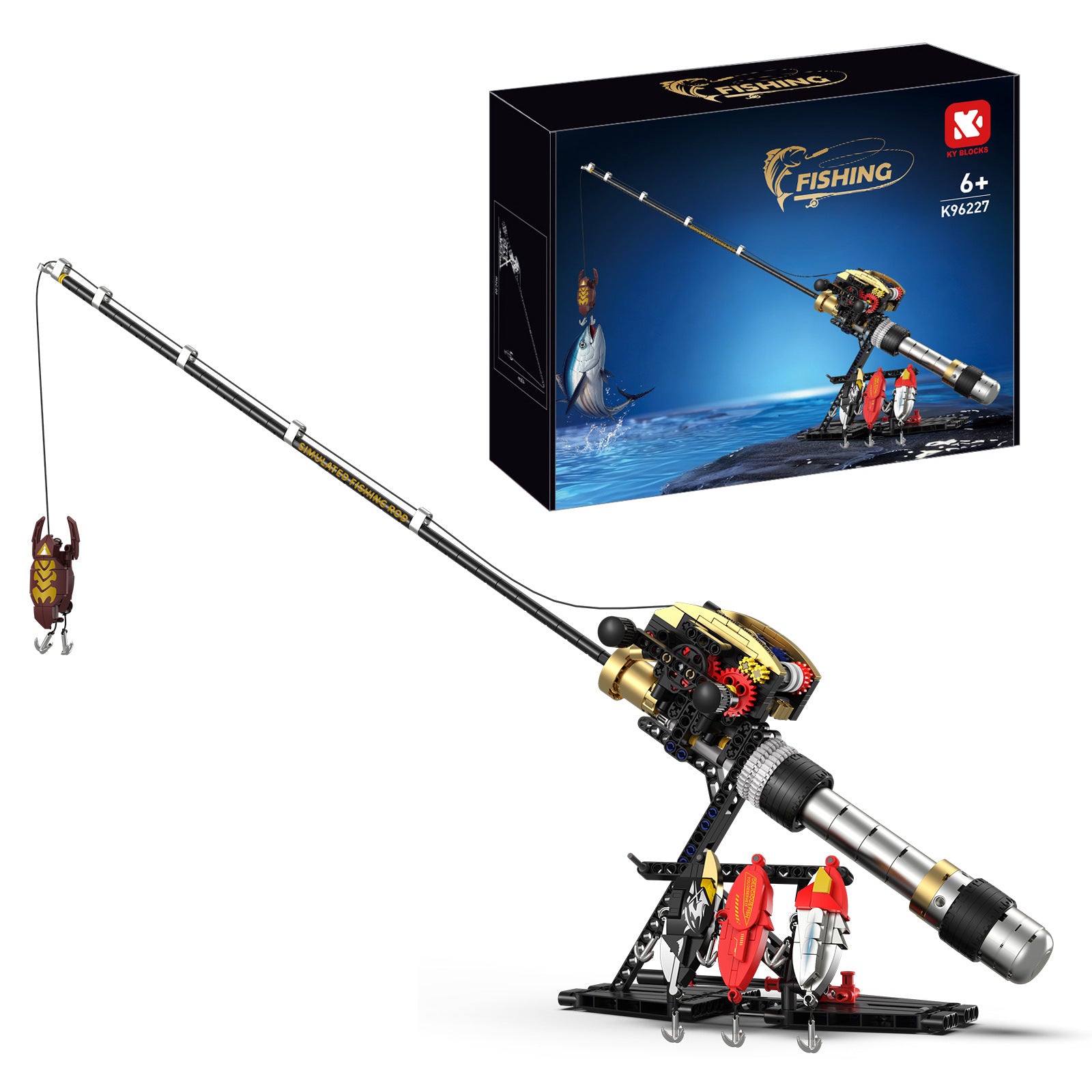 Fishing Rod Spinning Reel Building Block Toy