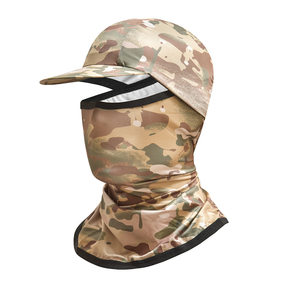 Camouflage Outdoor Sun Protection Cycling Face Mask Hat