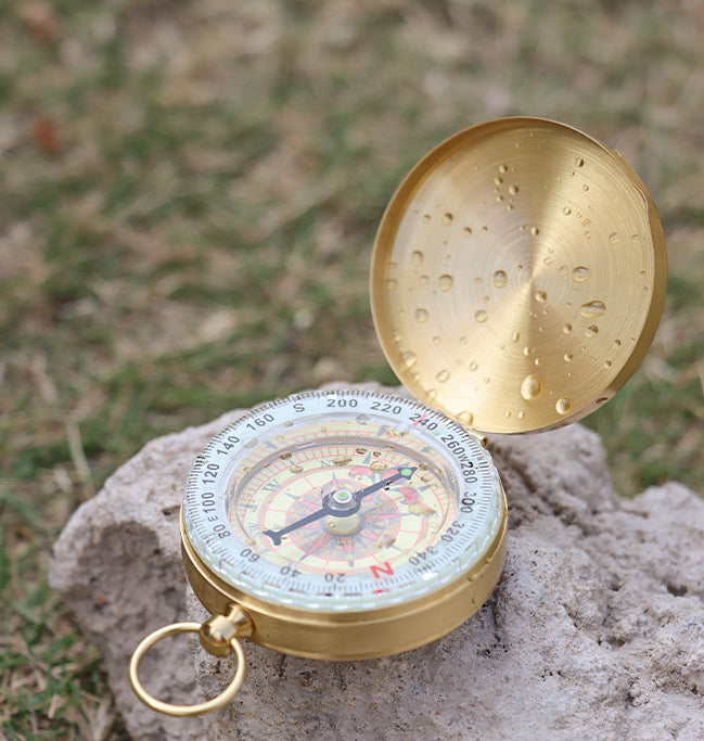 Brass G50 Vintage Pocket Compass Luminous Flip Lid