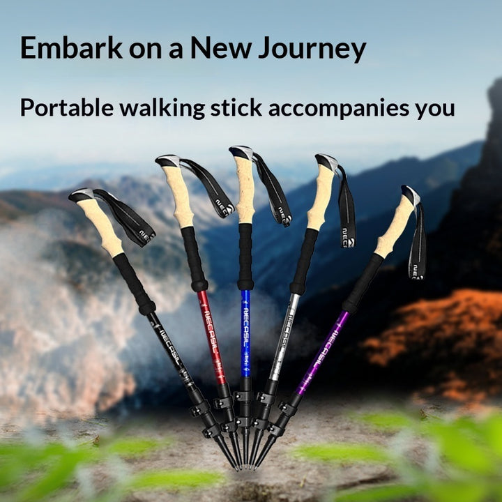 Telescopic 3-Section Hiking Trekking Poles Unisex Outdoor Sticks