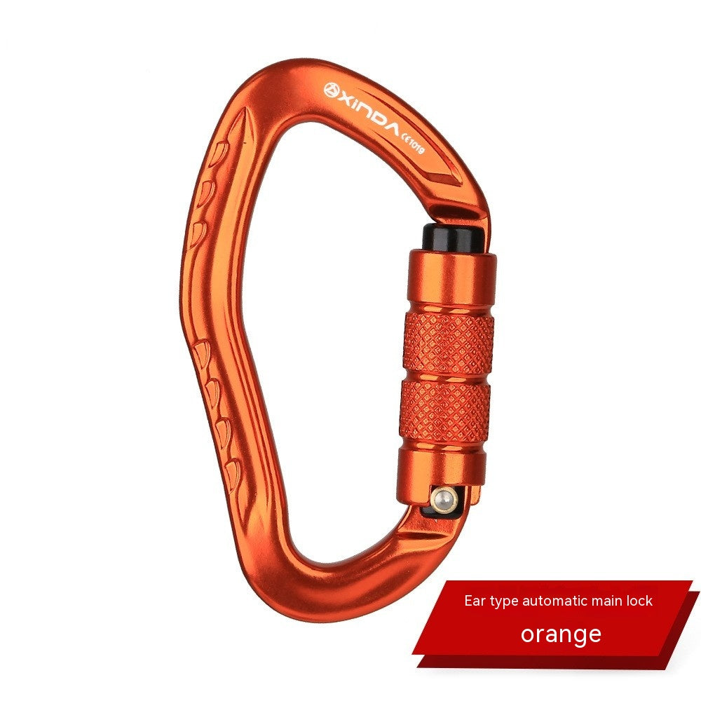 Locking Button Carabiner Hook Rock Climbing Equipment