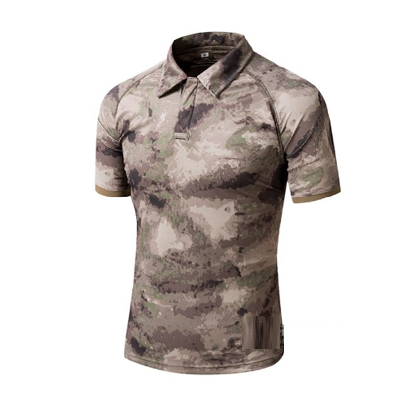 Tactical Camouflage Lapel T-shirt Outdoor
