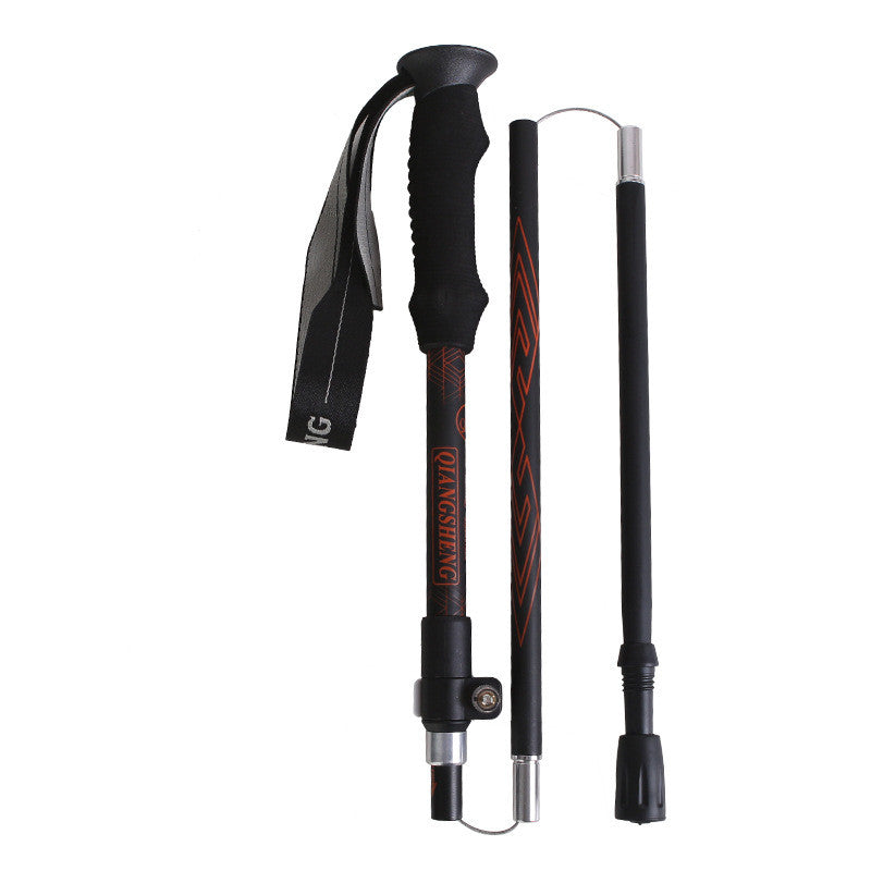 Outdoor Folding Five-section Straight Trekking Pole