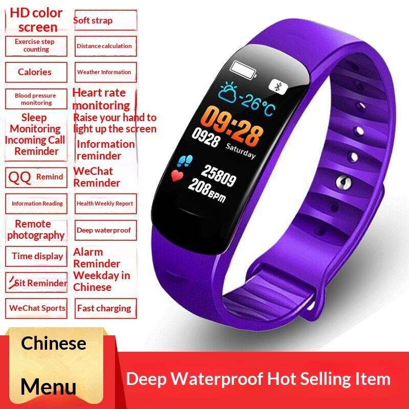 Smart Multifunction Fitness Pedometer Alarm Clock Bluetooth Watch