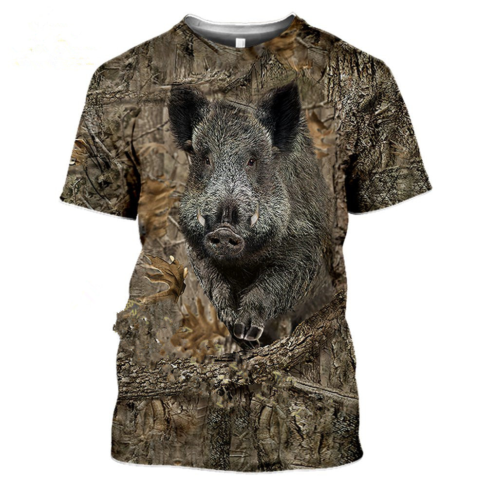 Outdoor Jungle Camouflage Animal Mesh T Shirt