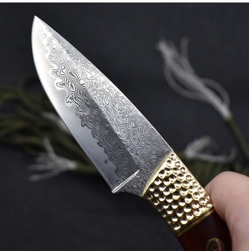 Small Straight Knife Damascus Steel