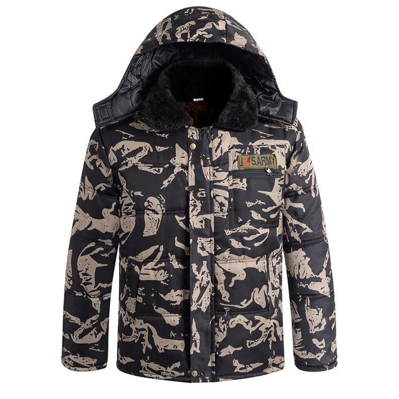 Men’s Winter Camouflage Fleece Lined Thick Cotton Padded Jacket