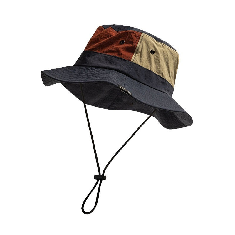 Unisex Colorblock Bucket Hat Outdoor Hiking Camping Hat