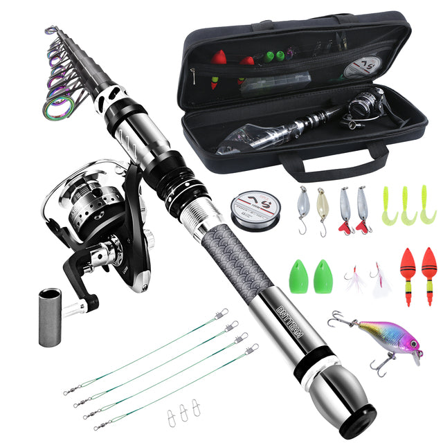 Bntteam Carbon Telescopic Fishing Rod And Spinning Reel Combo