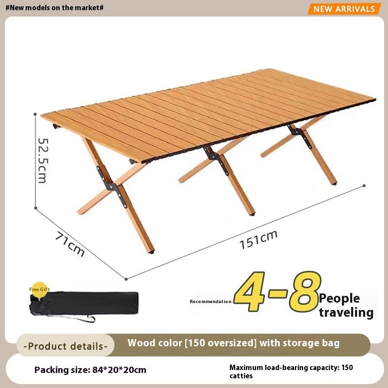 Camping Table And Chair Outdoor Folding Egg Roll Table