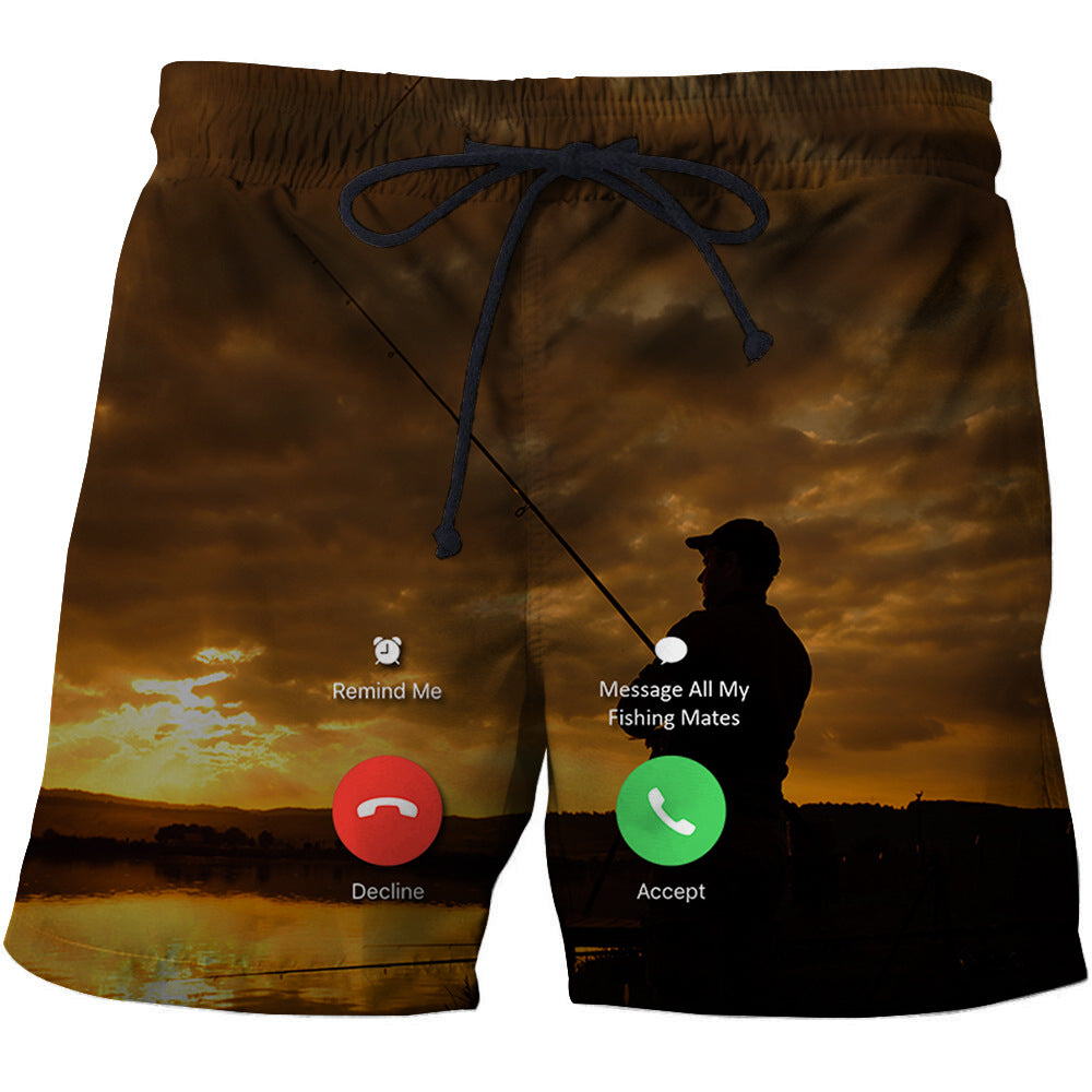 Fishing Rod Printed 3D Beach Pants Men's Surfing Sports Pants