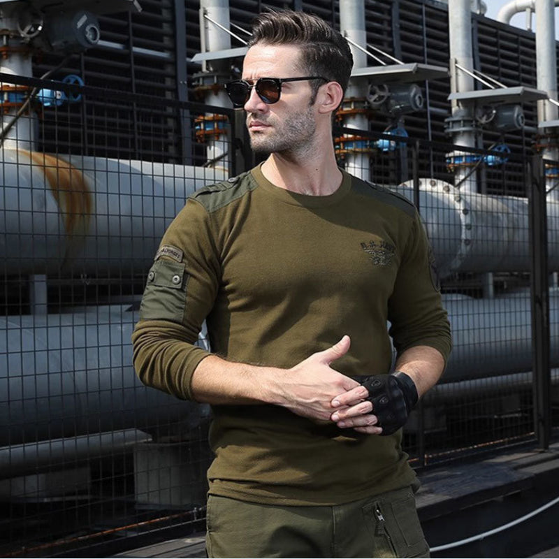 Men’s Vintage Camouflage Cotton Long Sleeve T-Shirt
