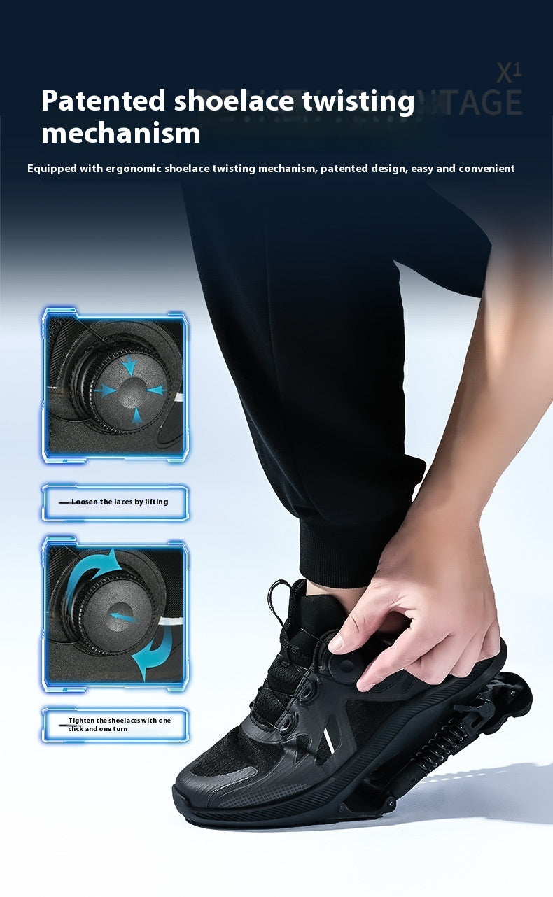 Black Tech Power Mechanical Marathon Running Shoes