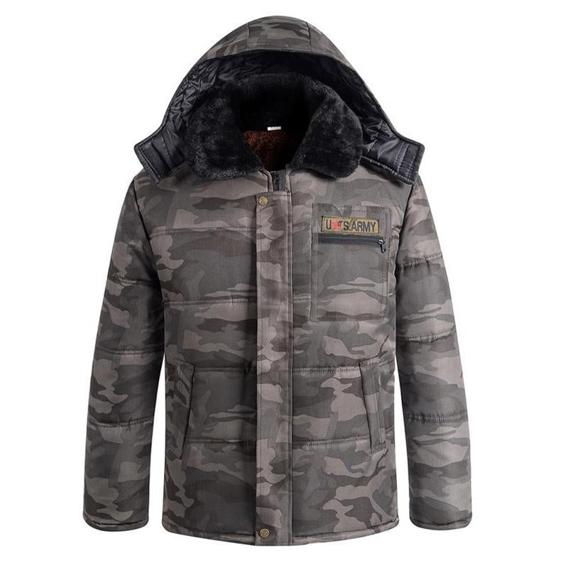 Men’s Winter Camouflage Fleece Lined Thick Cotton Padded Jacket