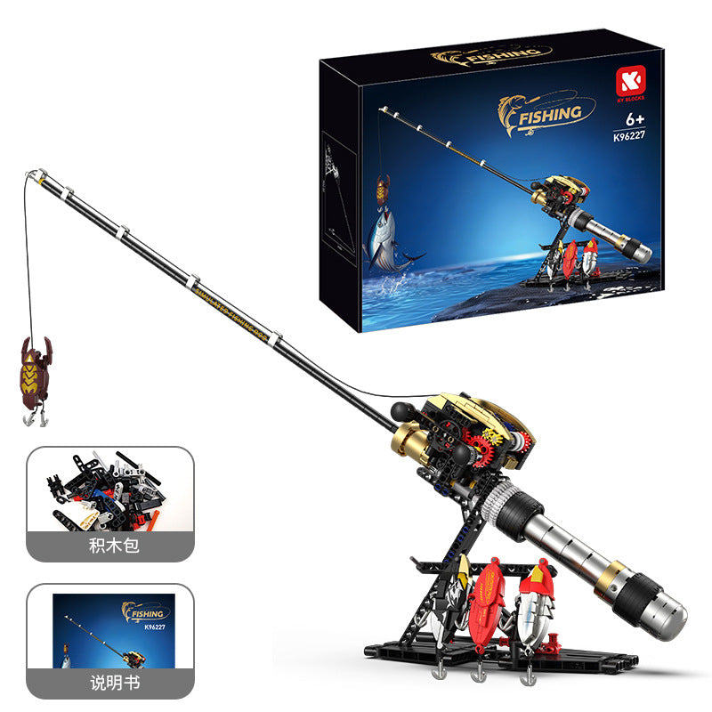Fishing Rod Spinning Reel Building Block Toy